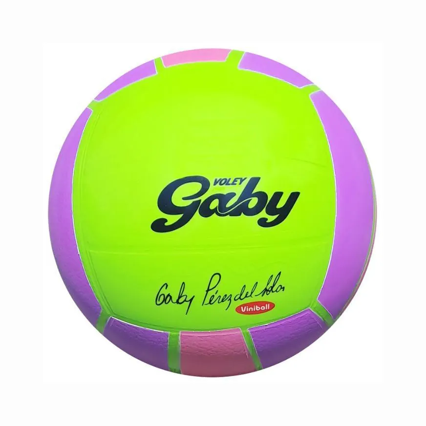 Pelota De Voley Viniball Gaby Tricolor Verde/Lila/Rosado