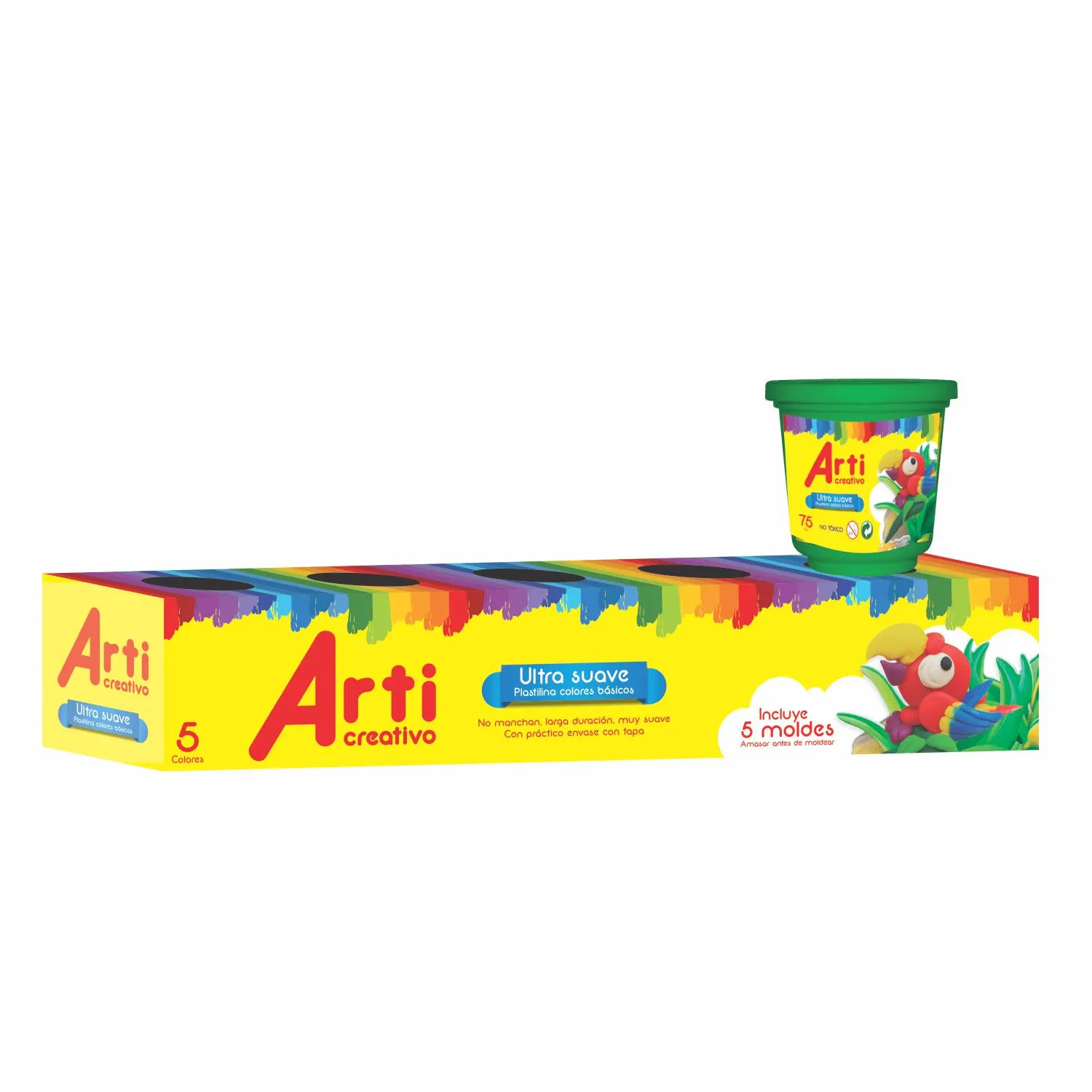 Pasta Para Moldear Arti Creativo Plastilina x5 Colores