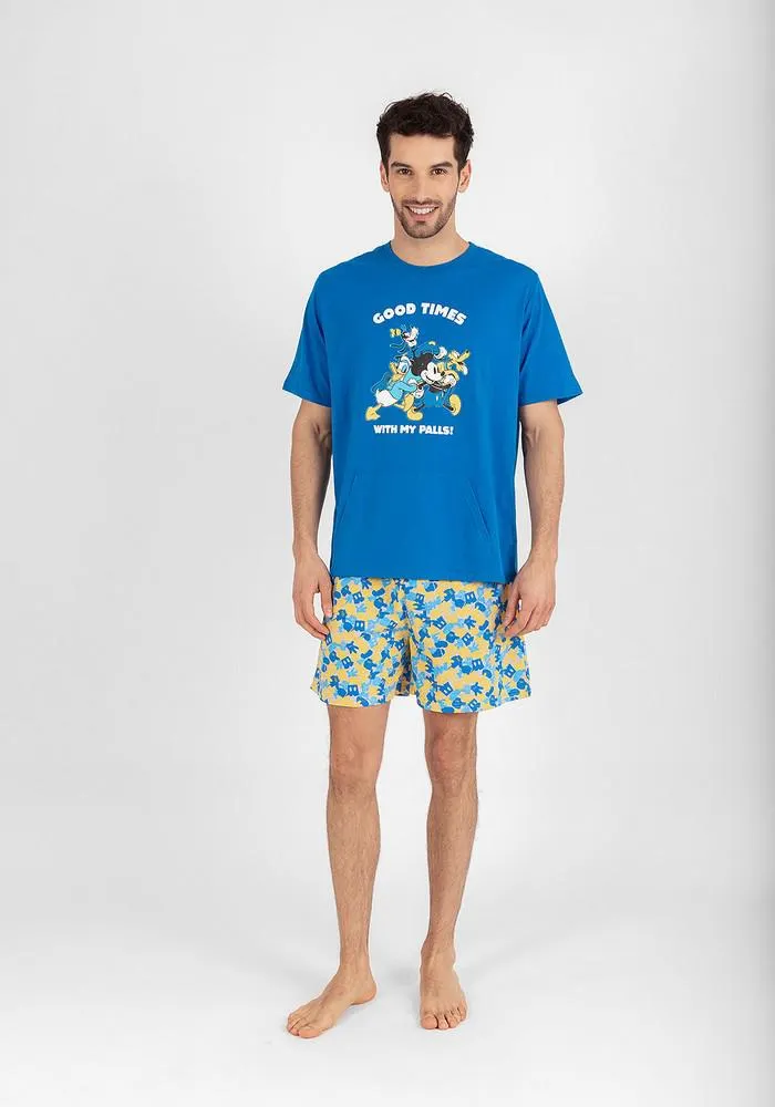 PIJAMA SHORT DISNEY HOMBRE ALGODÓN AZUL - D7746