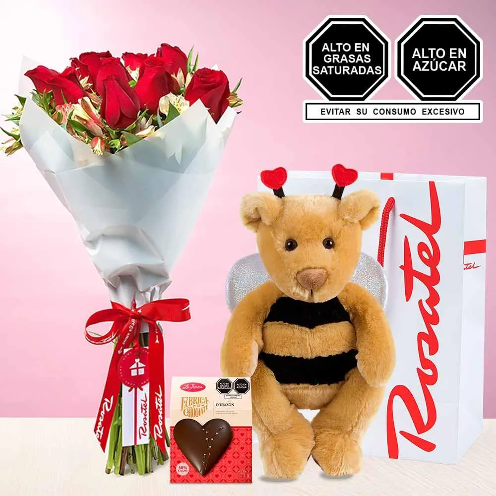 Ramo de Rosas Hugo y Chocolate