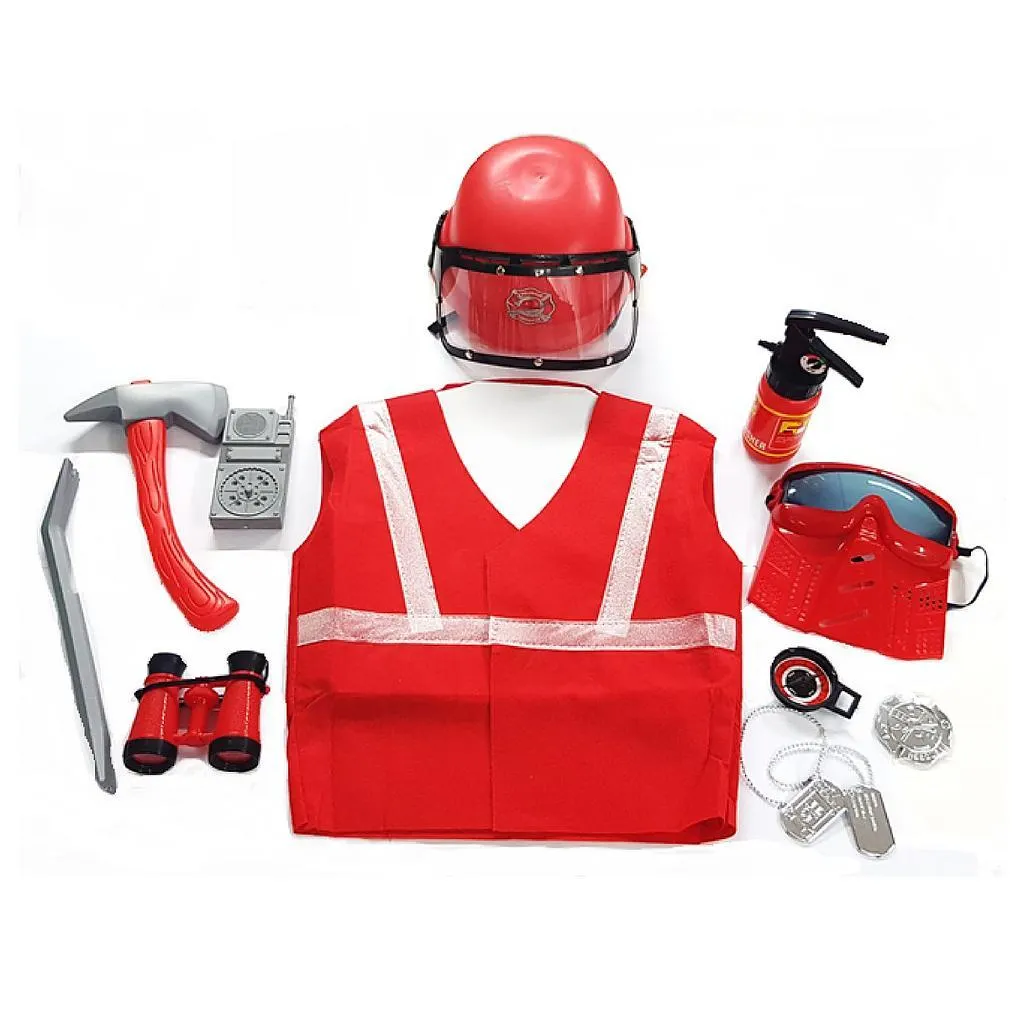 DISFRAZ DE BOMBERO CHALECO + ACCESORIOS JD002 DISFRACES KIDDYS HOUSE