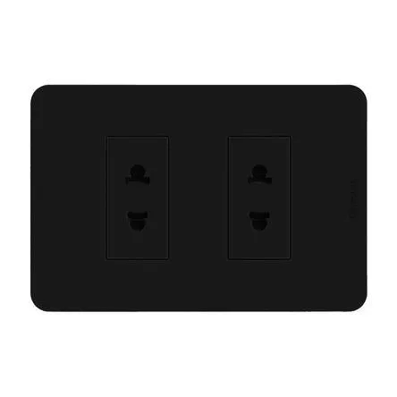 Tomacorriente Universal Doble Negro Matix Go Bticino