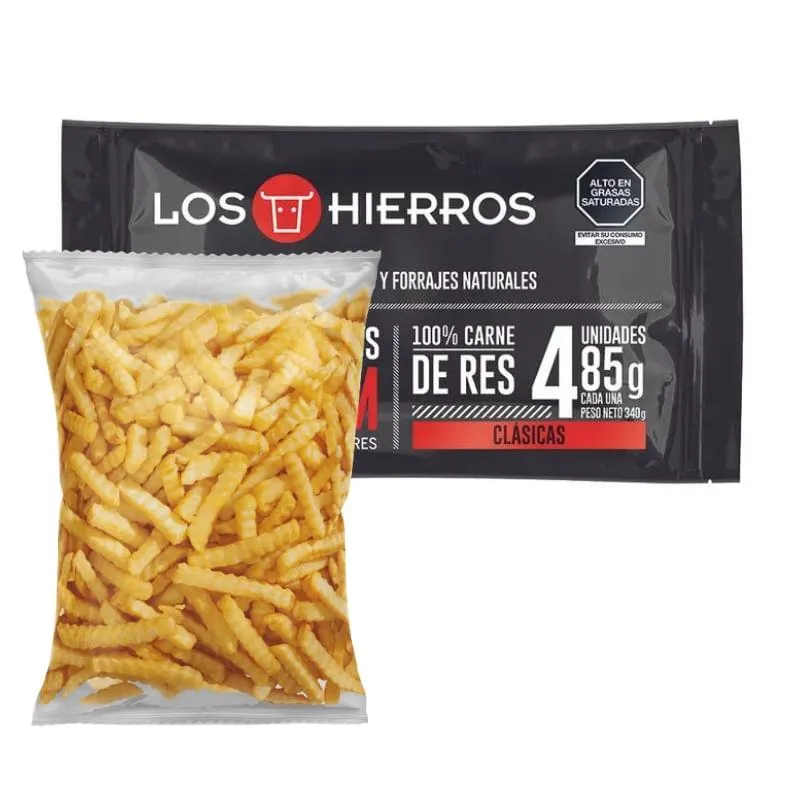 Pack Hamburguesa de res premium clásica x 340 gr + Papas ondeadas x 450 gr