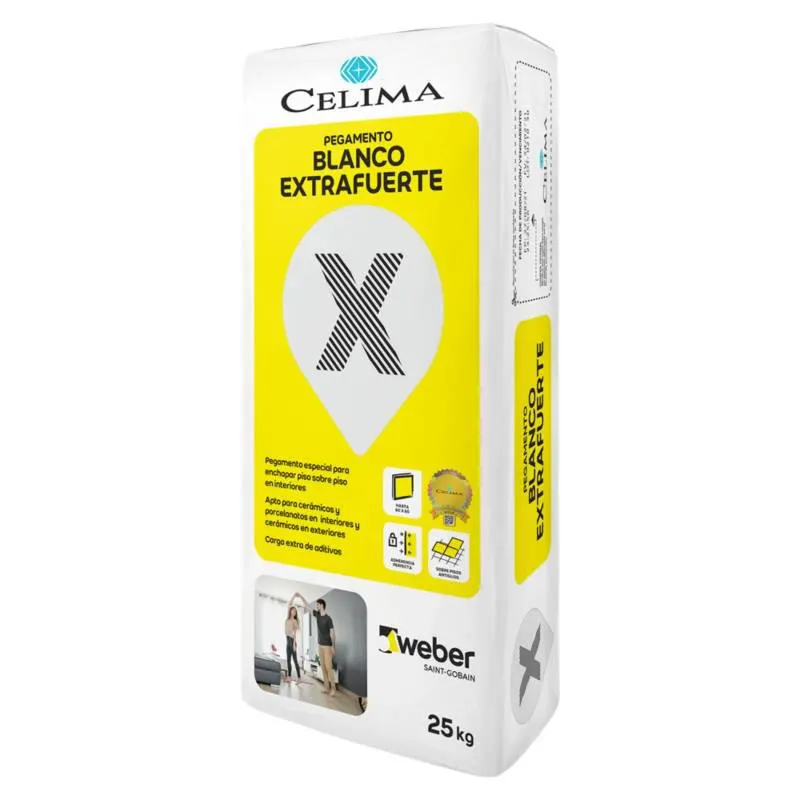 Pegamento blanco para Enchapar Piso sobre Piso Hasta 60x60.