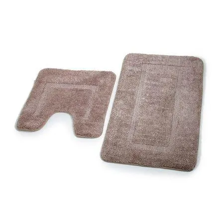 Set Alfombra para baño Orange Microfibra Taupe 2 piezas