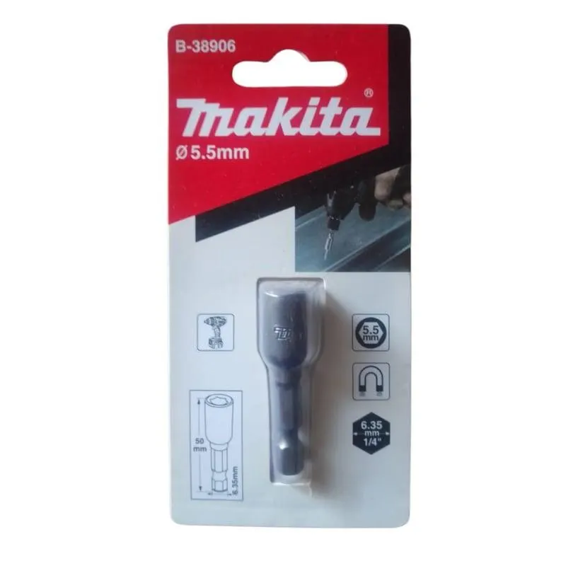 Dado Magnetico 1/4" x 50mm x 5.5mm Makita B-38906 - Gris
