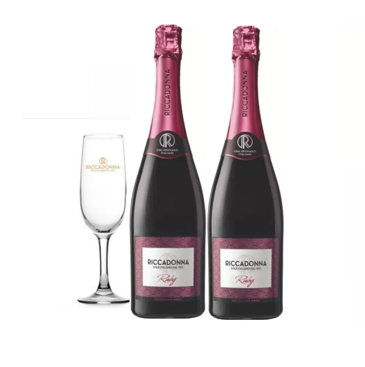 RICCADONNA RUBY 750 ML X 2 BOT + COPA