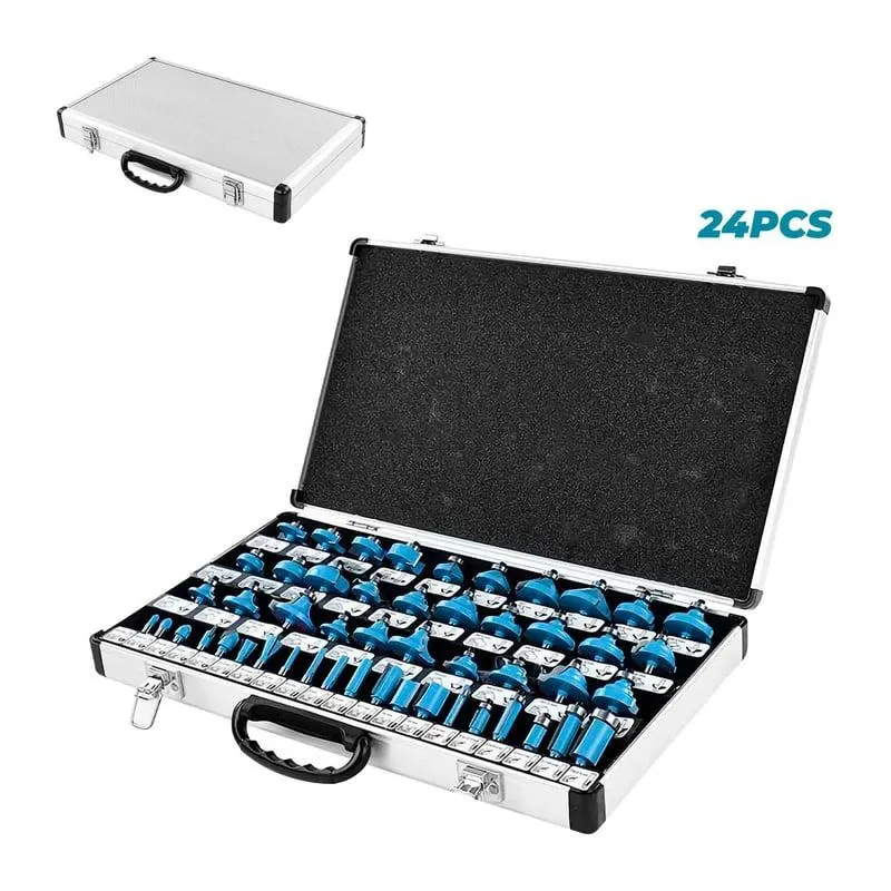 SET DE 24 FRESAS PRO 6MM PARA RUTEADORA CANTEADORA TOTAL - TACSR02406