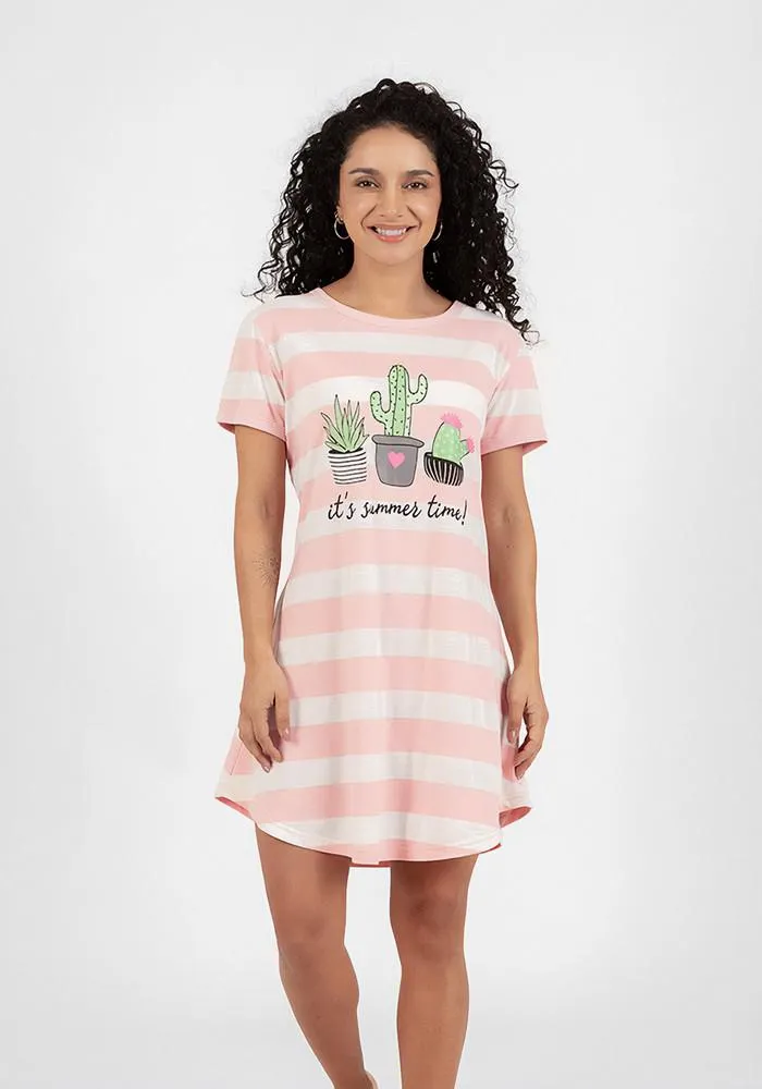 PIJAMA CAMISOLA MUJER ALGODÓN ROSADO - 71.955