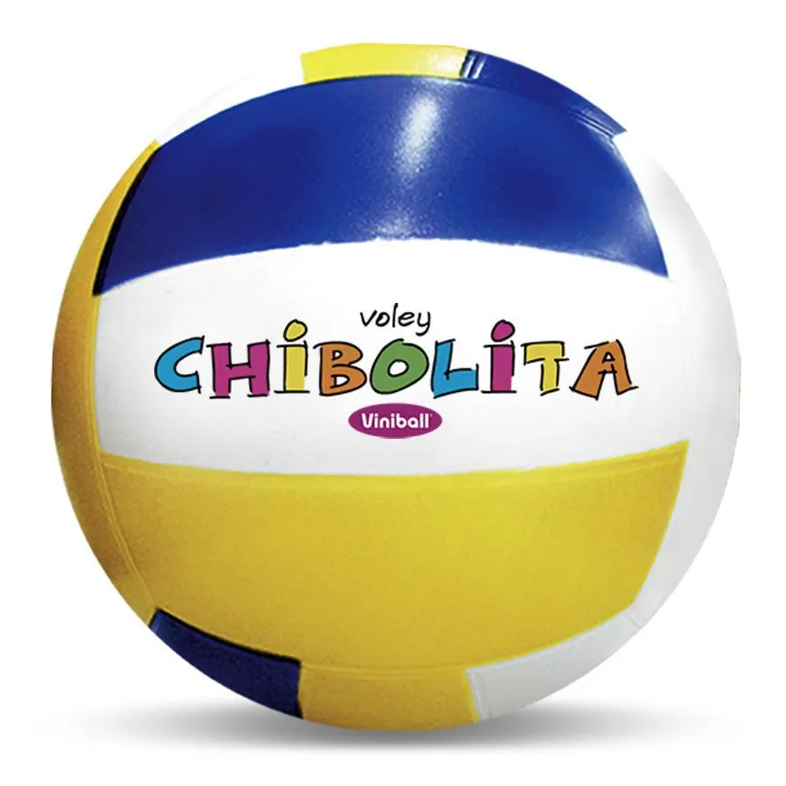Pelota Viniball De Voley Chibolita Tricolor Blanco/Azul/Amarillo