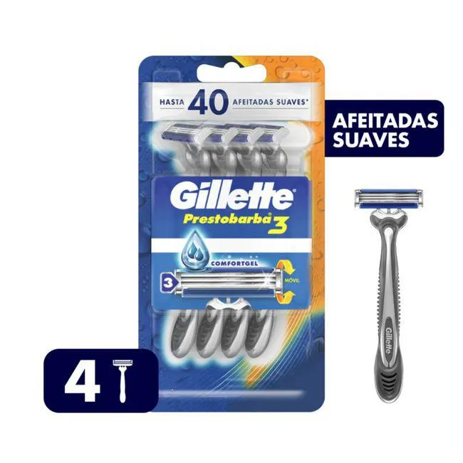 Máquina de Afeitar GILLETTE Prestobarba 3 Descartable Paquete 8un