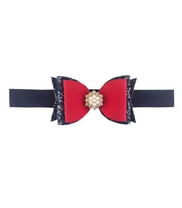 Vincha Elástica Anastacia | Color Rojo con Azul