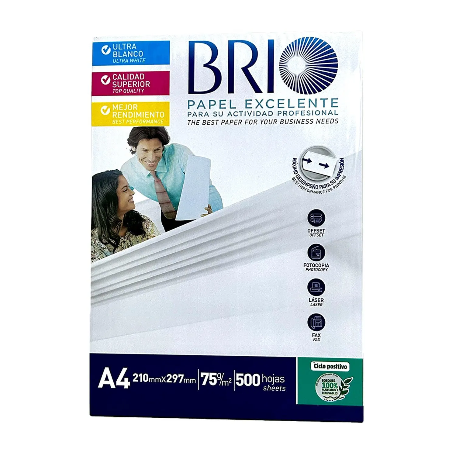 Papel Brio Excellent Bond A4 Brasilero 75G