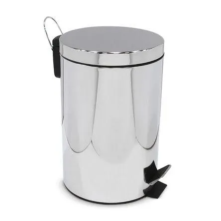 Tacho para Basura Orange Redondo de Acero Cromado 12 Lt Plata