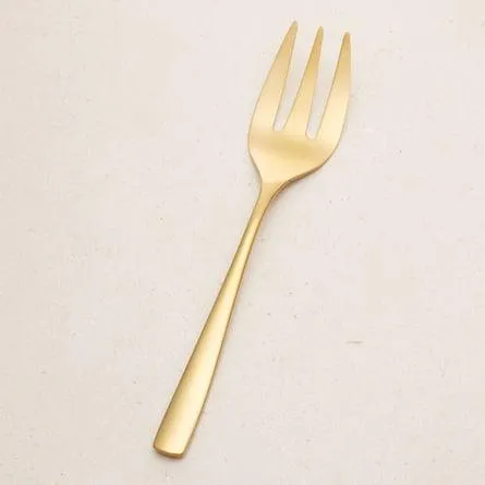 Tenedor para Servir Dorado