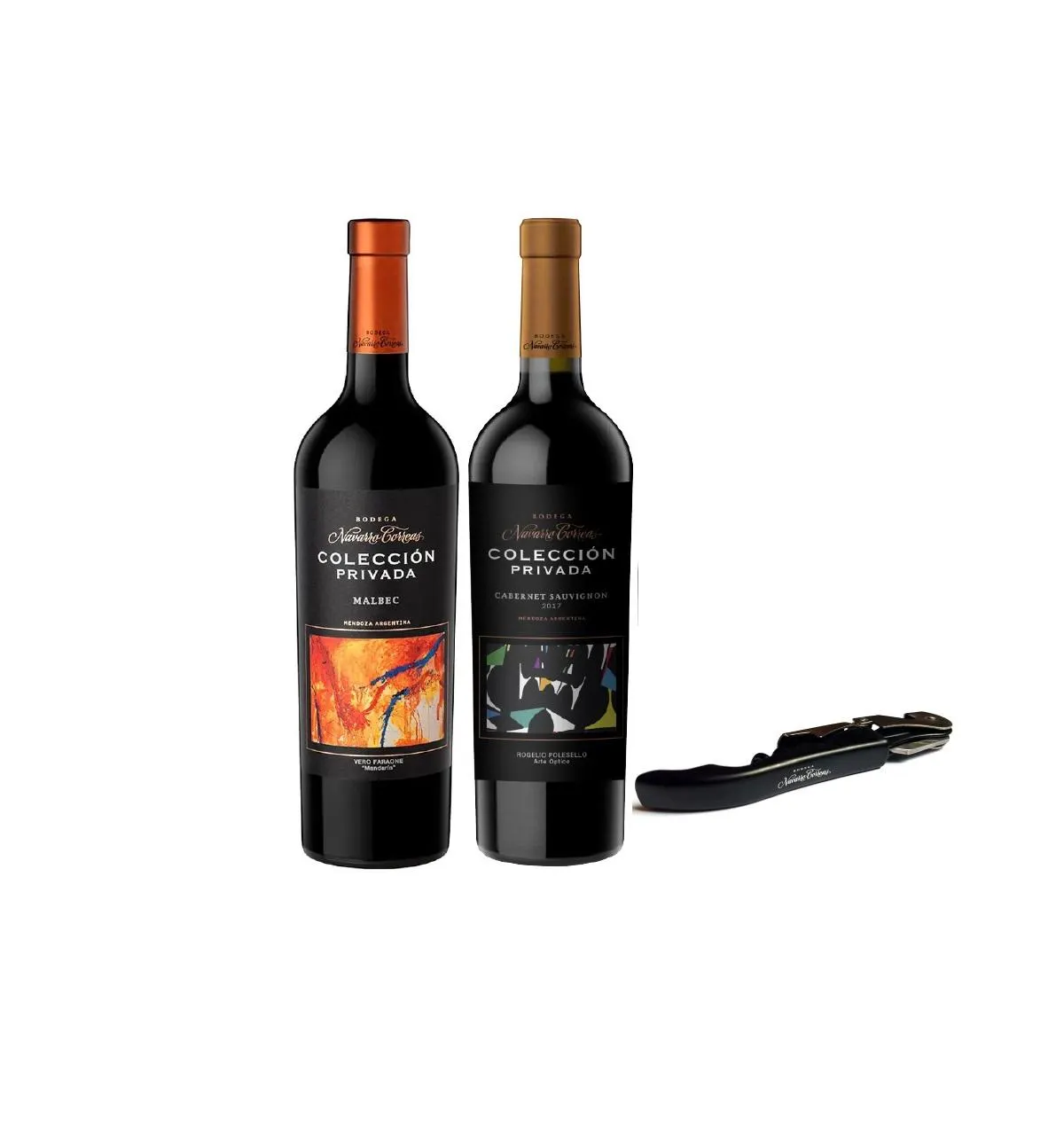 NAVARRO CORREAS CP MALBEC 750ML + CABERNET SAUVIGNON 750ML + DESCORCHADOR