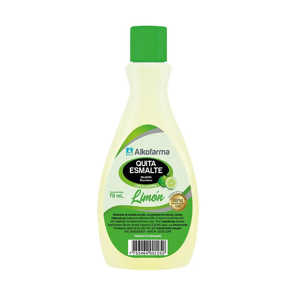 Alkofarma Quita Esmalte Aroma Limón x 70 ml