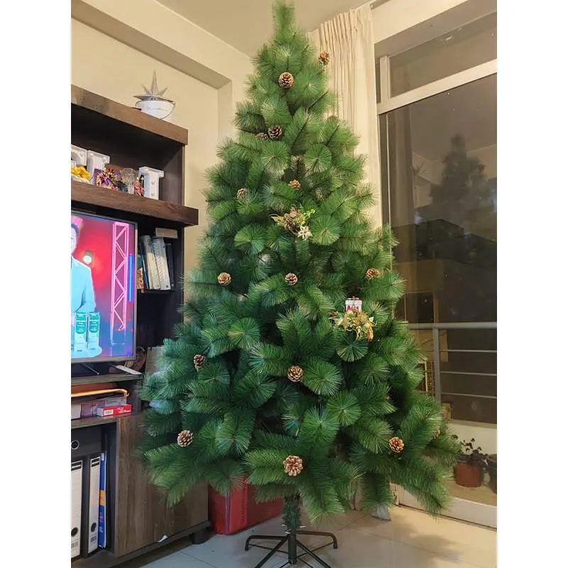 Árbol de Navidad 180 cm frondoso con piñas decorativas