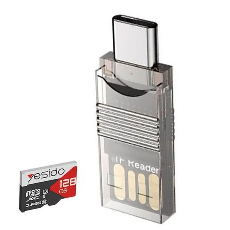 Adaptador Lector De Memorias Microsd - 2en1 USB y Tipo C - Yesido