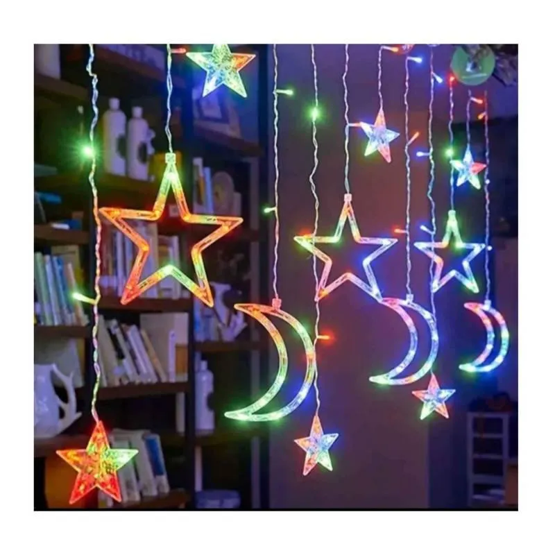 LUCES NAVIDEÑAS ESTRELLA LUNA MULTICOLOR