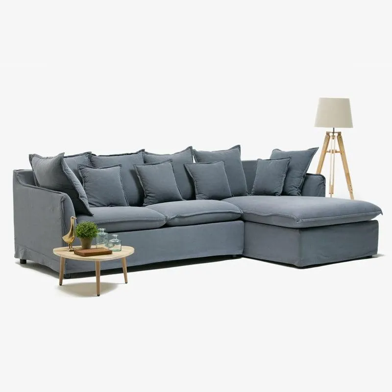 Seccional Atlanta 4 Cuerpos Derecho con Cojines de Plumas