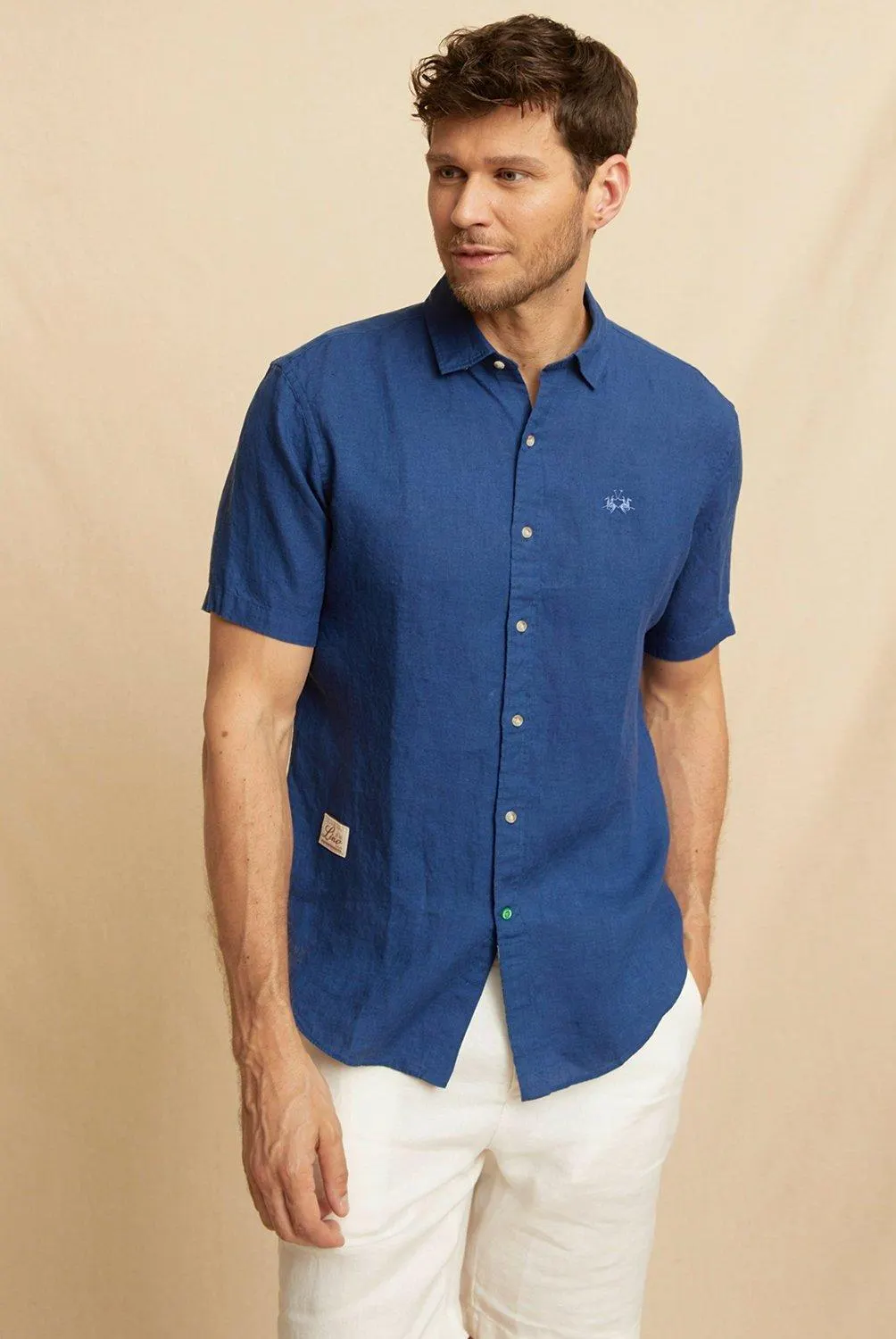 Camisa Manga Corta 100% Lino Hombre La Martina