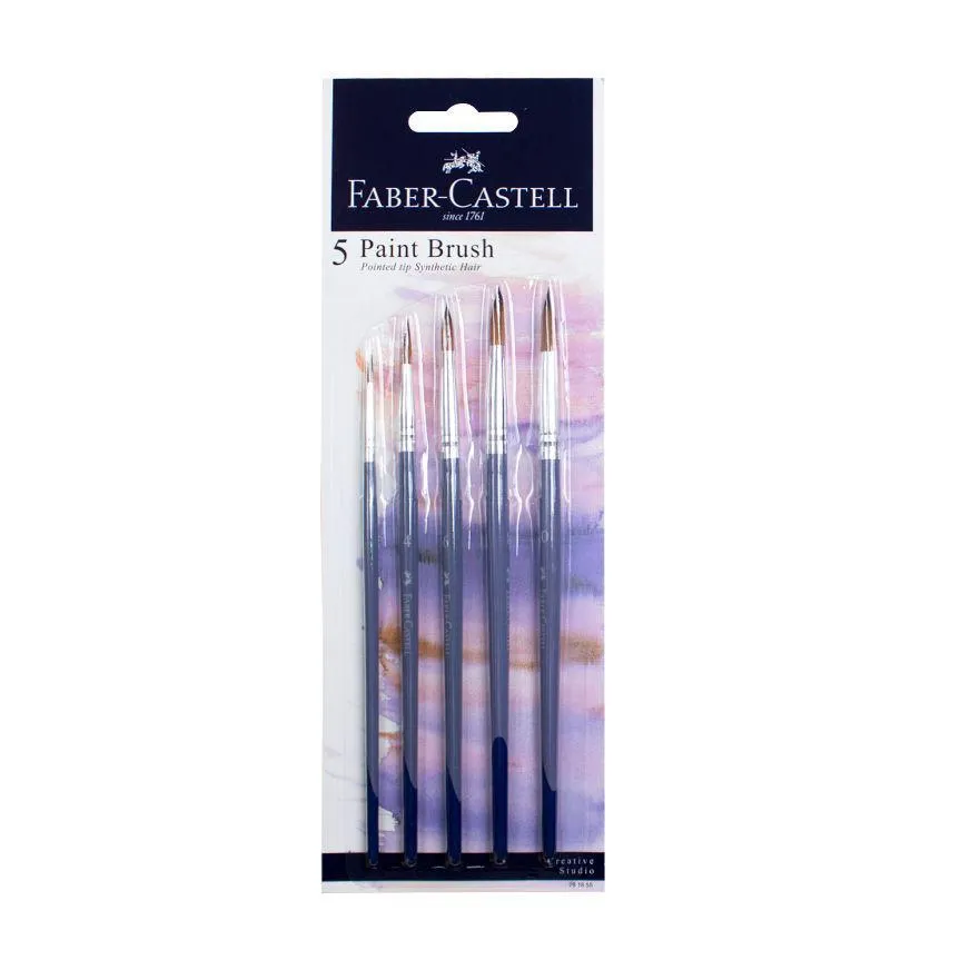 Set Pinceles Faber Castell Punta Redonda Goldfaber X 5