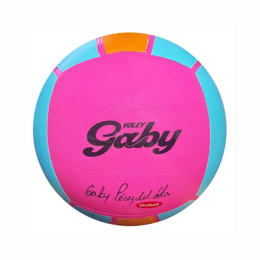 Pelota De Voley Viniball Gaby Tricolor Fucsia/Naranja/Celeste