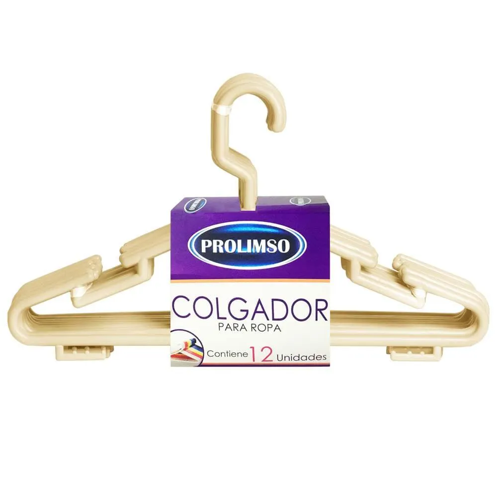 Colgadores PROLIMSO Clásicos Paquete 12un (Modelos Aleatorios)