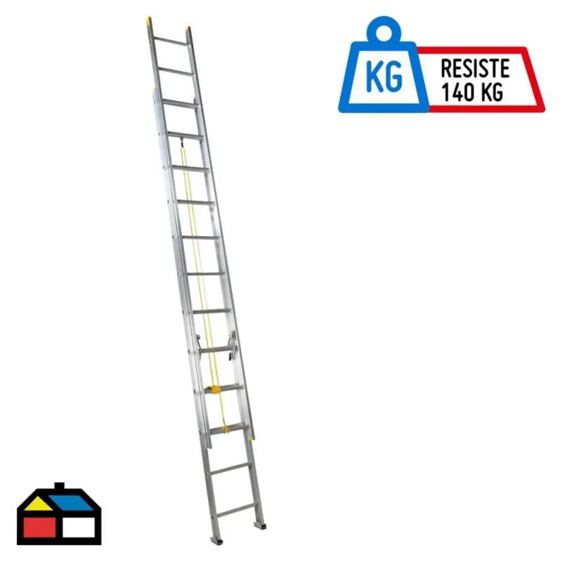 Escalera Telescópica Aluminio 24 Pasos