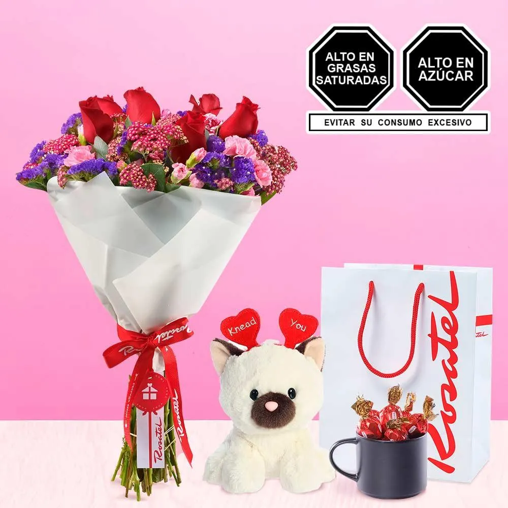 Ramo de Flores Peluche y Chocolates