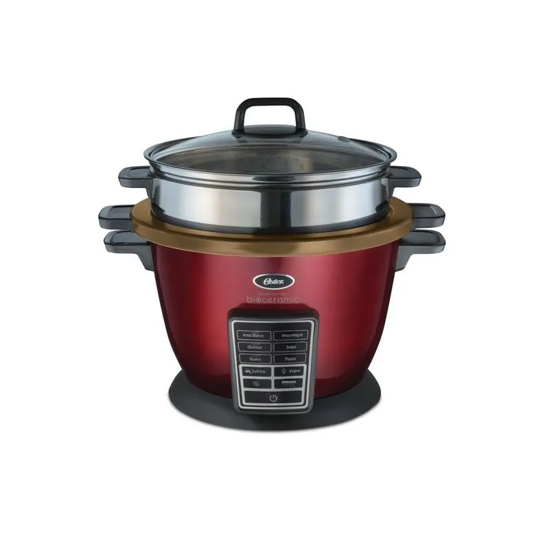 Arrocera 2.2 lt multifunción 10 en 1 Oster con Bioceramic CKSTRC9030R Roja