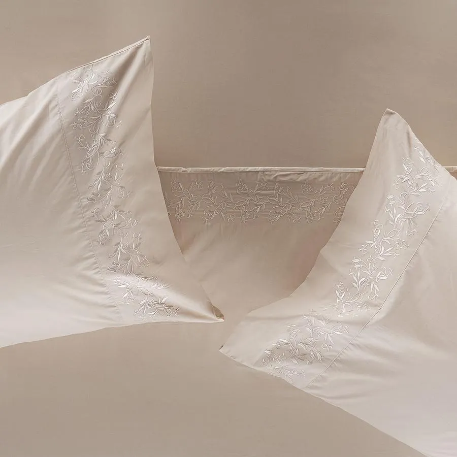 Sábana 300 Hilos Algodón Bordada