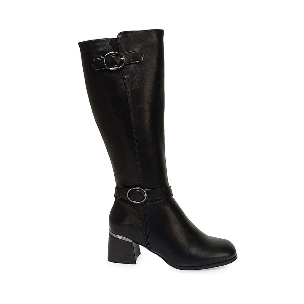 Bota Alta Jodhpur Casual DAVI-2504 Negro ADV