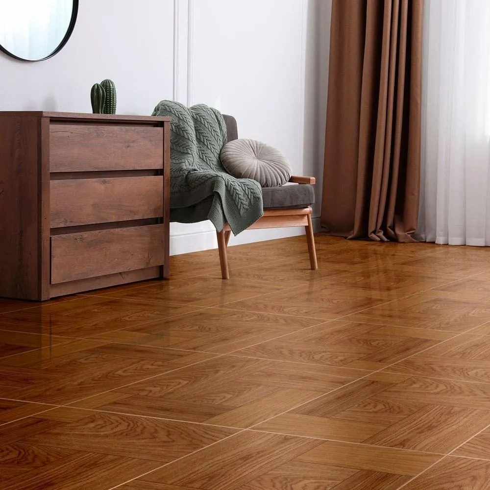 Piso Cerámico Maderado Caraveli Natural Brillante 45x45cm 2.23m2 Celima