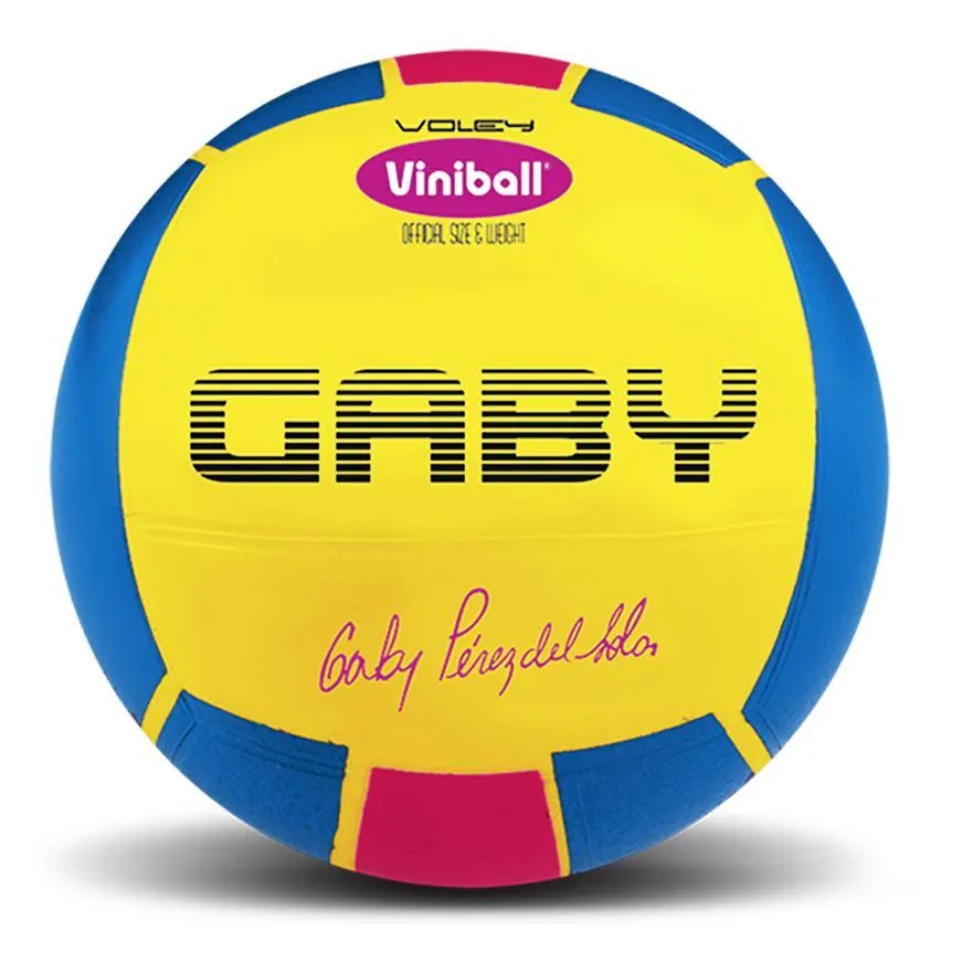 Pelota De Vóley Viniball Gaby Tri Amarillo Fucsia Y Celeste
