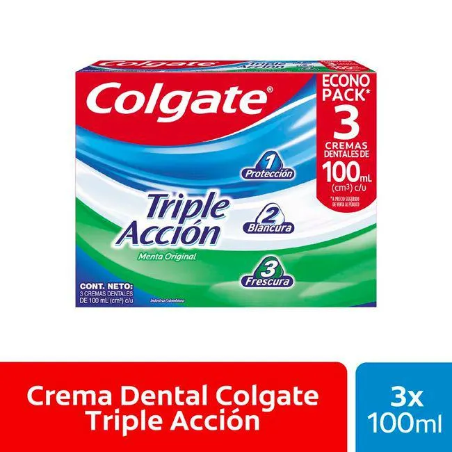 Pasta Dental COLGATE Triple Acción 3x100ml