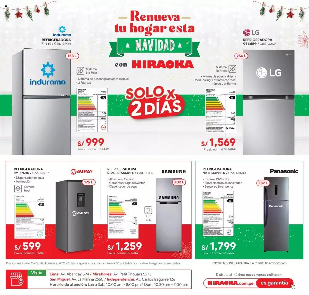 Catalogo de Hiraoka - Renuevatuhogar 9 de diciembre al 10 de diciembre 2023 - Pag 1