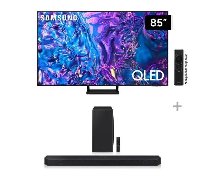 Televisor Samsung Smart TV 85" LED 4K QLED QN85Q70DAGXPE + Soundbar Samsung Wifi Bluetooth 5.1.2 CH HW-Q800C/PE