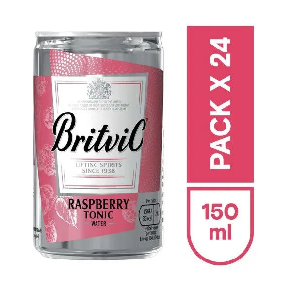 24 Unds Agua Tónica Raspberry Britvic Lata x 150ml