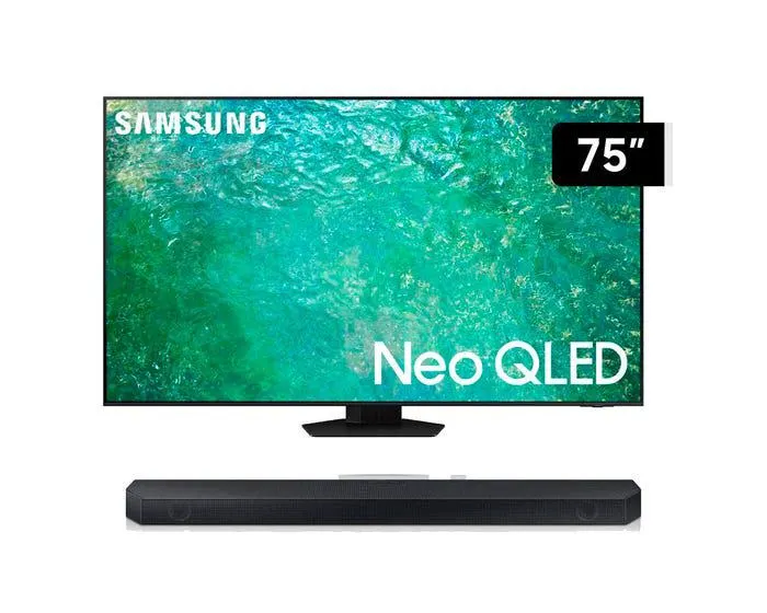 Televisor Samsung Smart TV 75" Neo QLED 4K Mini LED QN75QN85CAGXPE (Nuevo) + Soundbar Samsung Bluetooth 3.1.2 CH HW-Q600C/PE