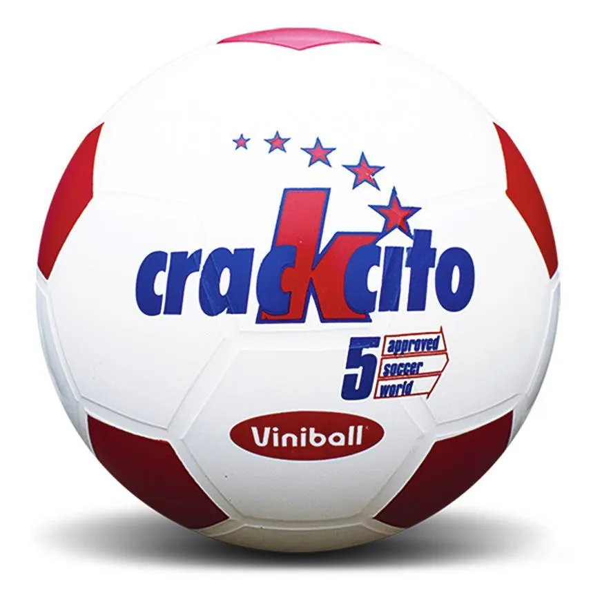 Pelota De Fútbol Viniball Semideportiva Crackcito Blanco Y Rojo