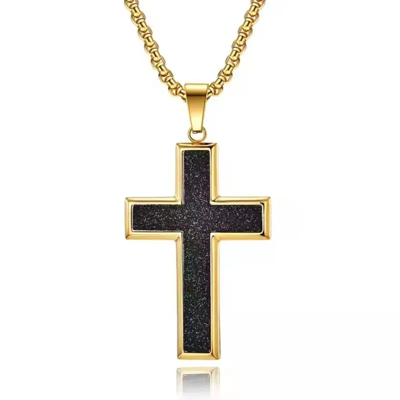 Collar Hombre Negro Cruz