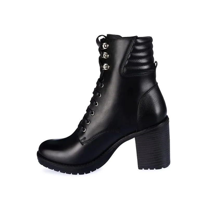 Botin Derby Casual Mujer Cuero Viale Negro
