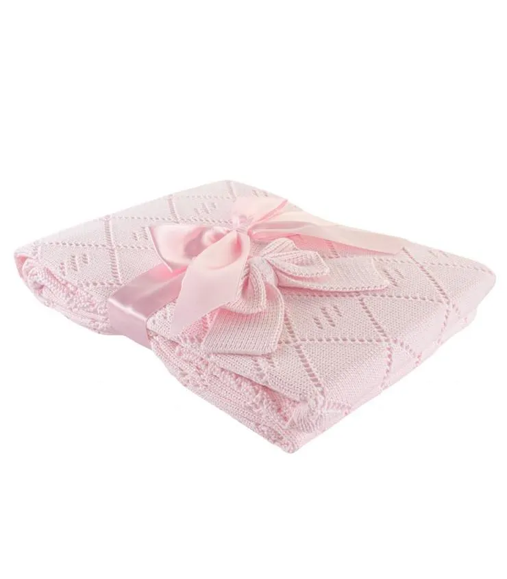Colcha Tejida con Forro de 100% Algodón | Color Rosado