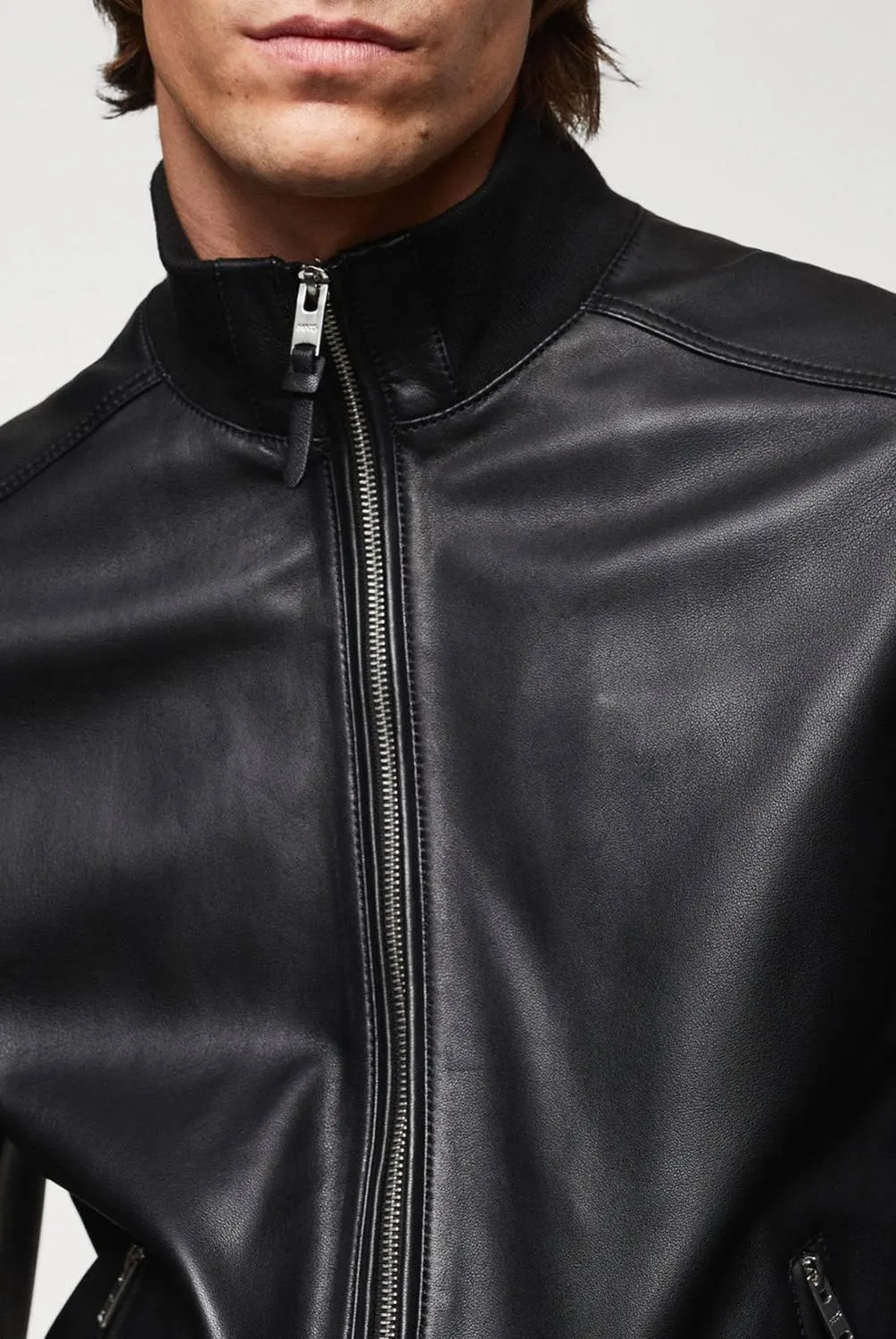 Casaca 100% Cuero Hombre Mango