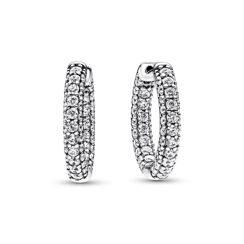 Aretes de aro Hilera de pavé Pandora Timeless