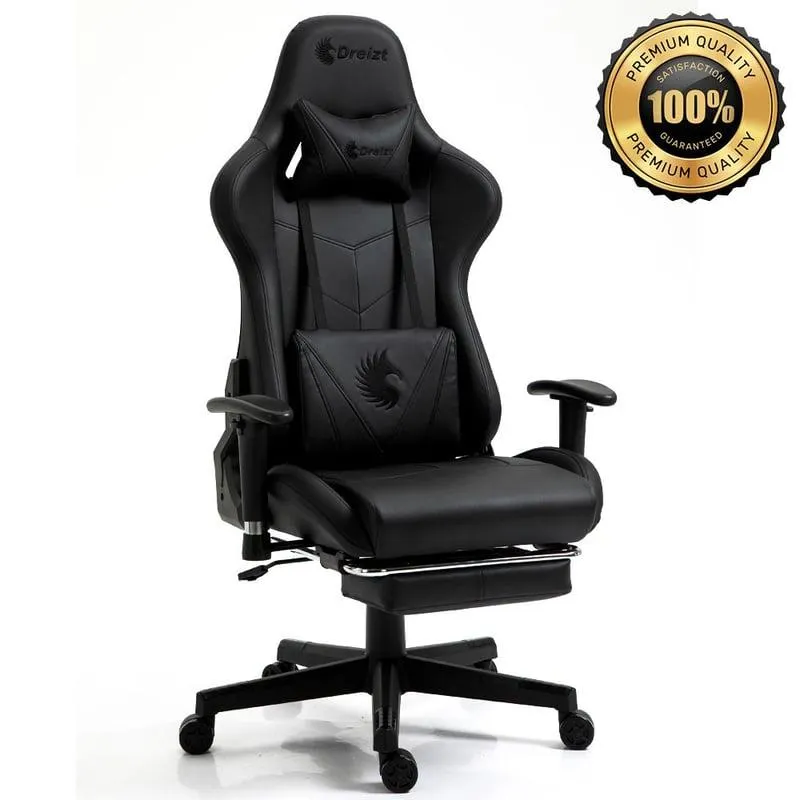 Silla Gamer Dreizt Apolo Series Negro 180° Alta Calidad con Posapies