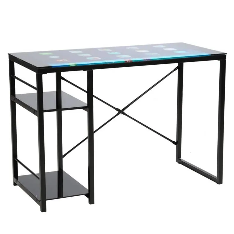 Escritorio de vidrio Tablet Negro