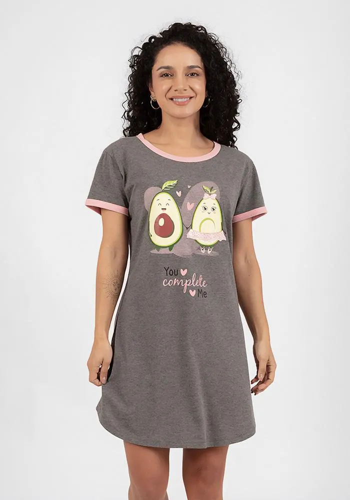 PIJAMA CAMISOLA MUJER ALGODÓN GRIS - 71.956